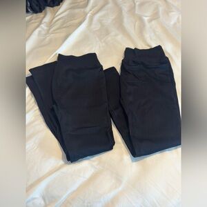 OQQ Black Ribbed Leggings (2 pairs)